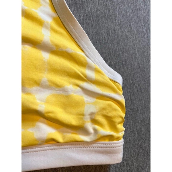 Lands End Womens Swim Top Yellow Tie Dye Wire Free‎ Adjustable Crossback 8D - Picture 6 of 7